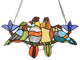 CHLOE Lighting Tropical Birds Tiffany Animal Design Window Panel 16"x9"