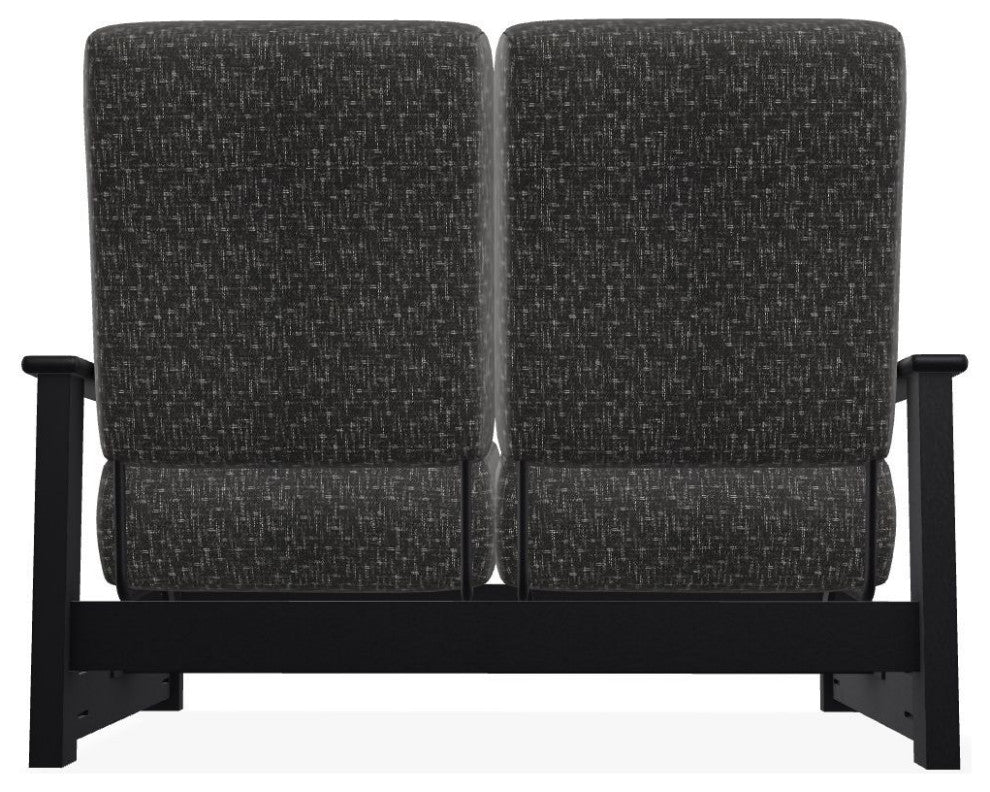 Leeward Deep Seat Outdoor Loveseat with Hidden Motion, Hither Char/Black
