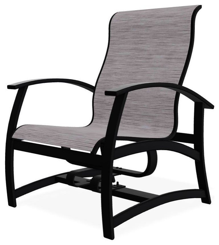 Belle Isle Sling Outdoor Hidden Motion Lounge Chair, Fossil/Black