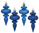 Vickerman N500002 4" Blue 4-Finish Finial Ornament, 8 Per Box