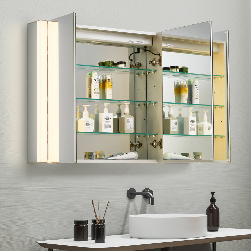 Serra Frameless Surface-Mount LED Lighted Bathroom Medicine Cabinet, 48"