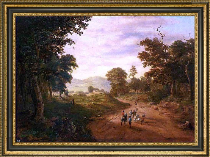 George Inness Hills and Dales Framed Premium Canvas Print, 16"x24"
