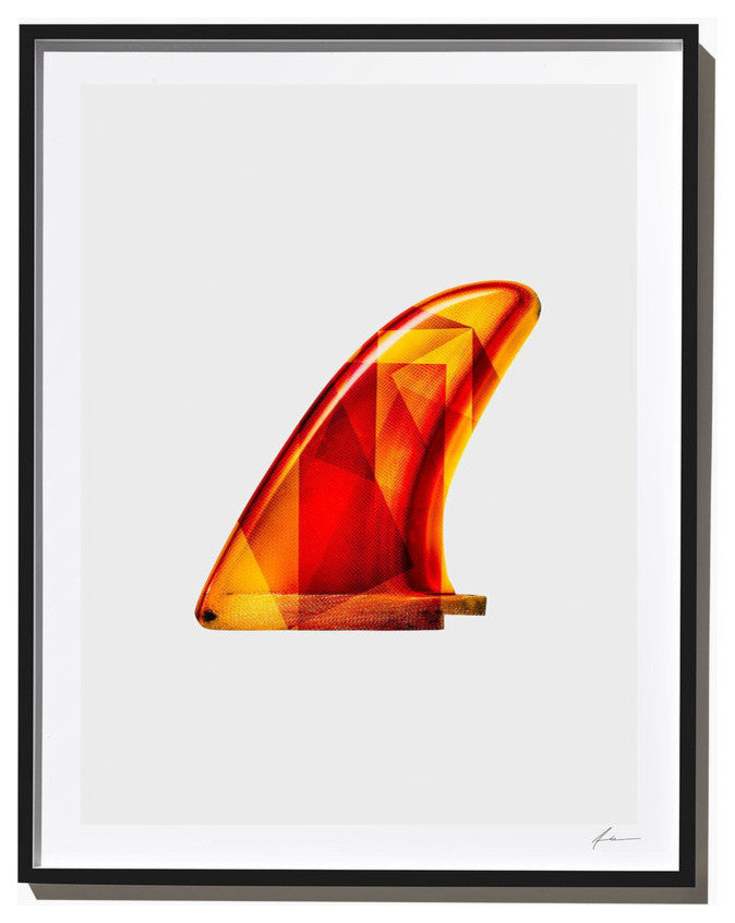 "Yellow and Orange Single", Surf Art Photograph, Black Frame, 40''x52''