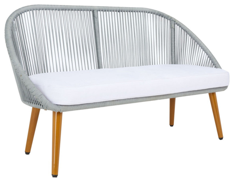 Safavieh Outdoor Halcott 4 Piece Living Set Grey / White