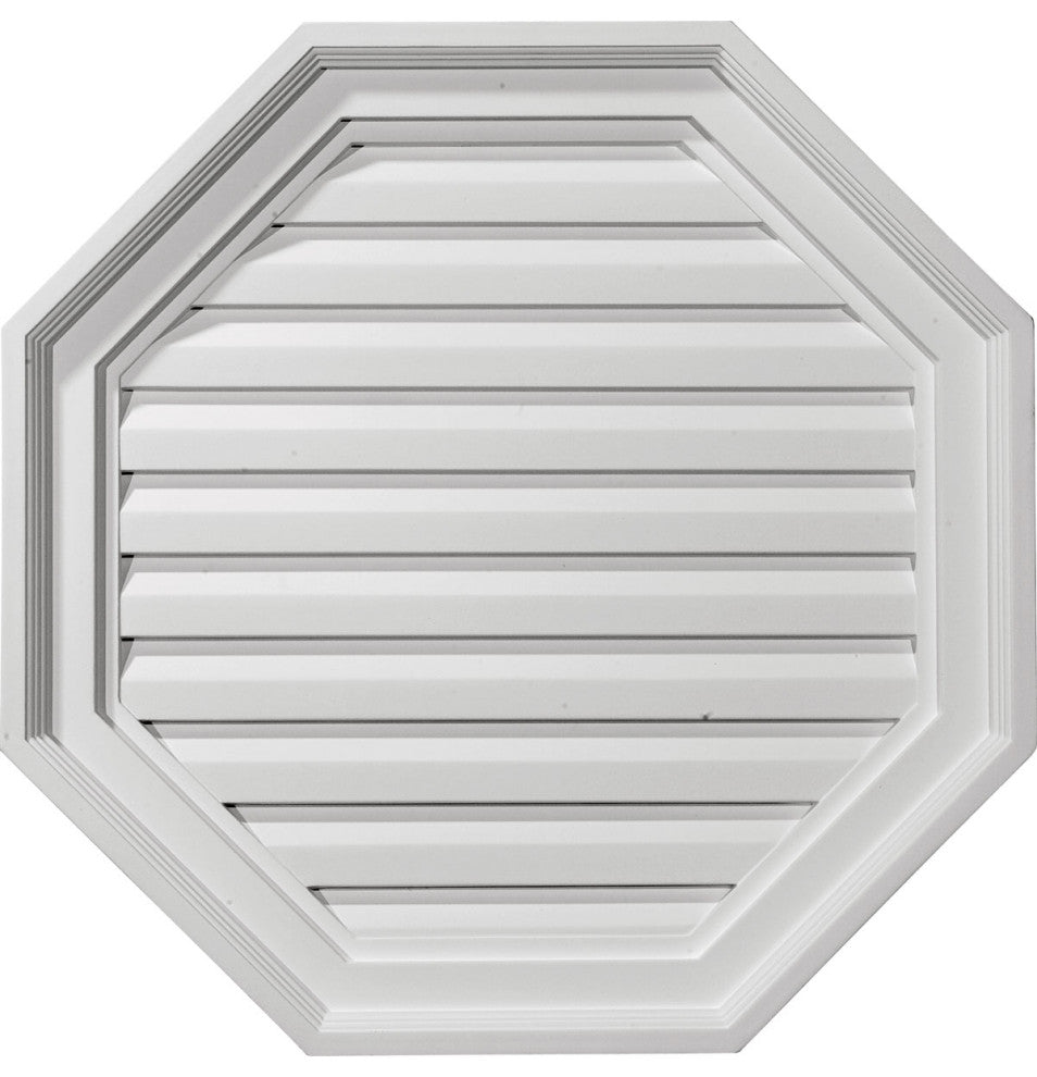 22"W x 22"H x 2 1/8"P Octagonal Gable Vent - Functional
