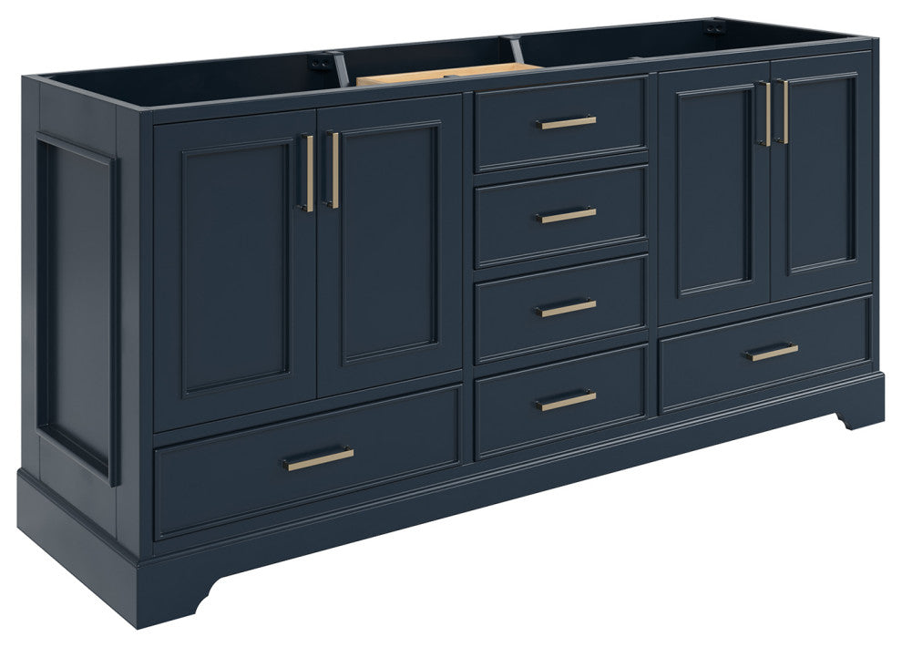 Ariel Stafford 72" Double Sink Bathroom Vanity Base, Midnight Blue