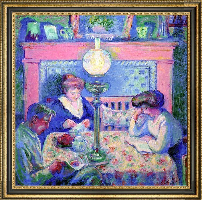 Theodore Earl Butler Interior after Dinner Framed Premium Canvas Print, 16"x16"