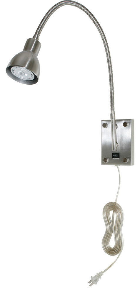 LED Gooseneck Light, Brushed Steel Finish, Brushed Steel
