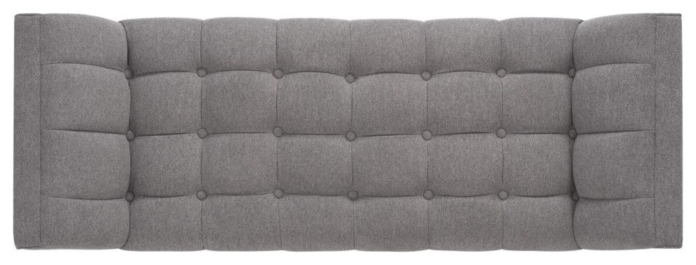 Safavieh Couture Damian Tufted Bench, Light Grey