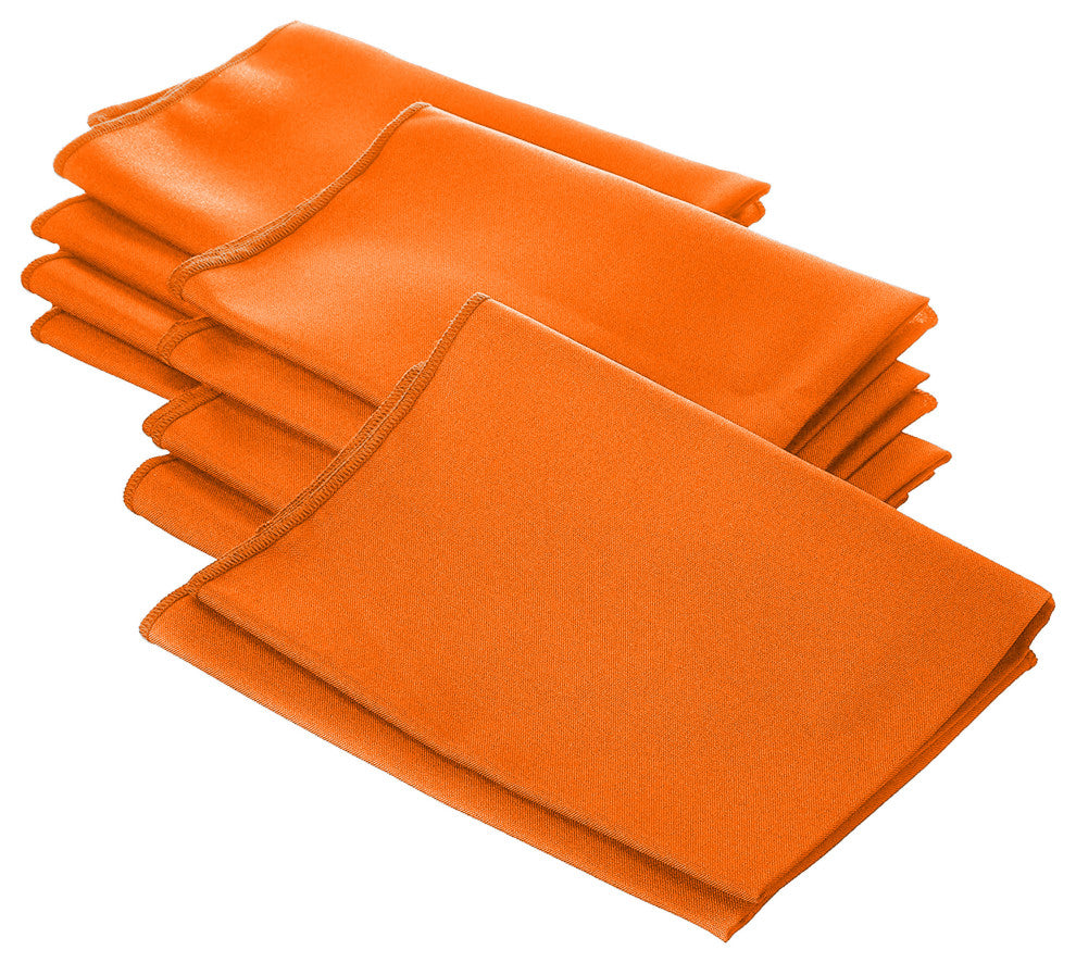 LA Linen Polyester Poplin Napkin, 10 Pack, Orange