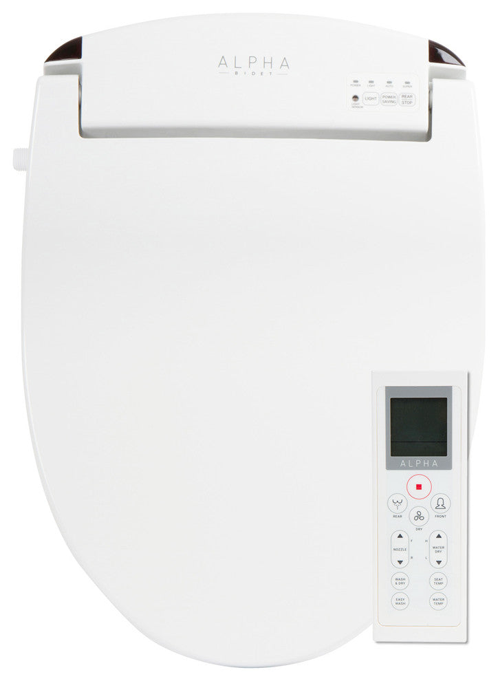 Alpha JX Electronic Bidet Toilet Seat, White, Elongated