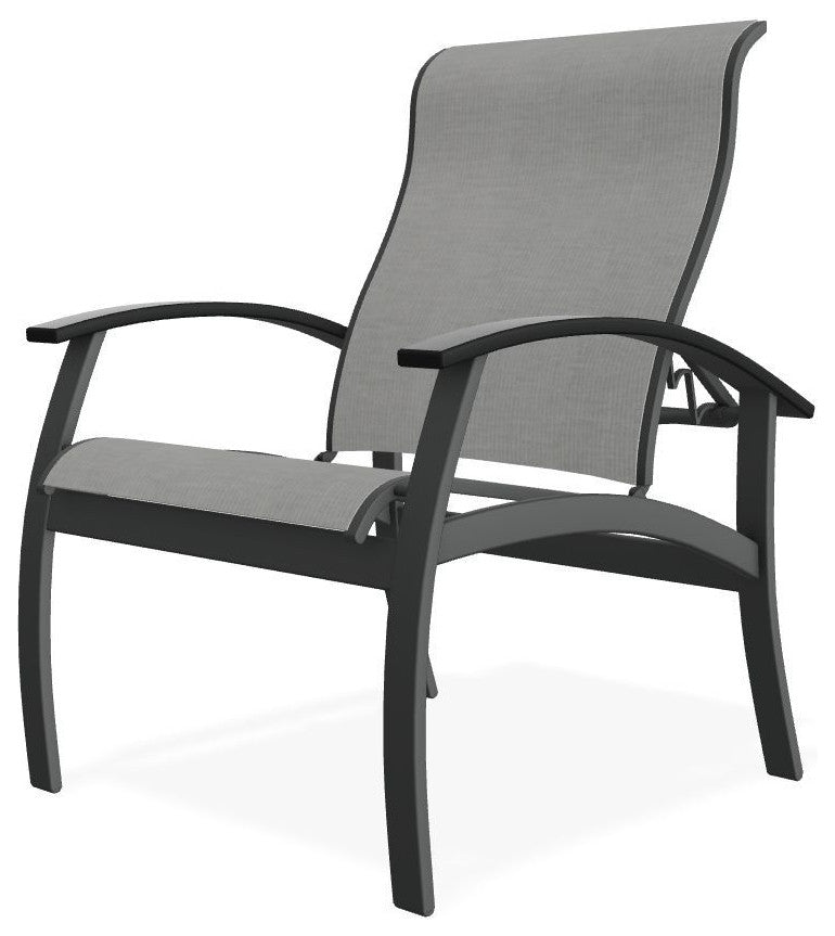 Belle Isle Sling Adjustable Outdoor Dining Chair, Alloy/Graphite