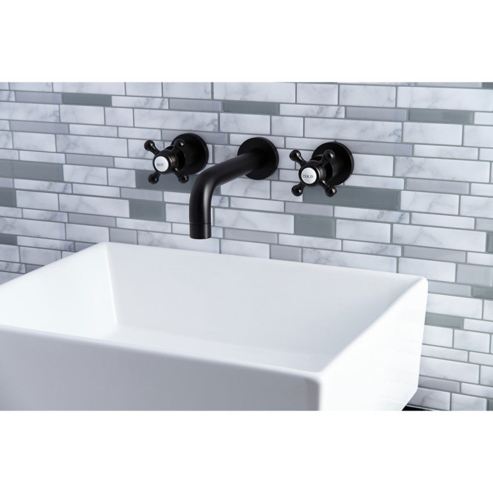 KS8125BX 2-Handle 8" Wall Mount Bathroom Faucet, Oil Rubbed Bronze
