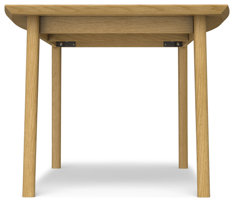 Draper Solid Wood Mid Century Rectangle Dining Table, Oak Veneer