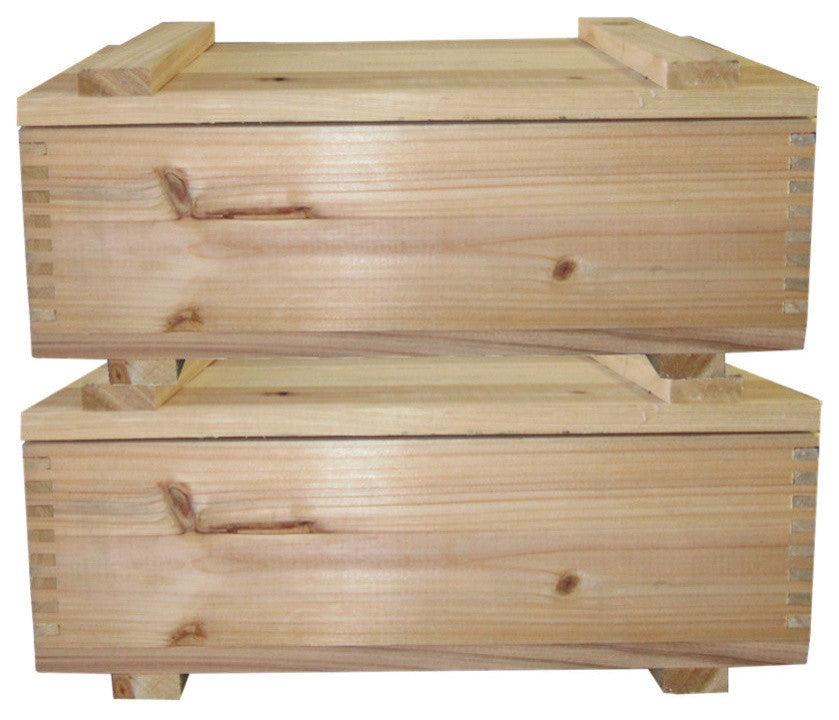 Timber Valley Cedar Storage Box With Lid, Set of 2