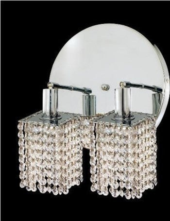 Elegant Mini Wall Sconce, Chrome Finish With Royal Cut Crystal
