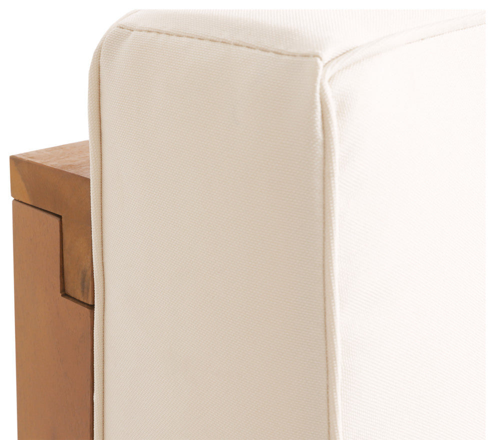 Isabella Outdoor 9 Seater Acacia Wood Sectional Sofa Set, Beige