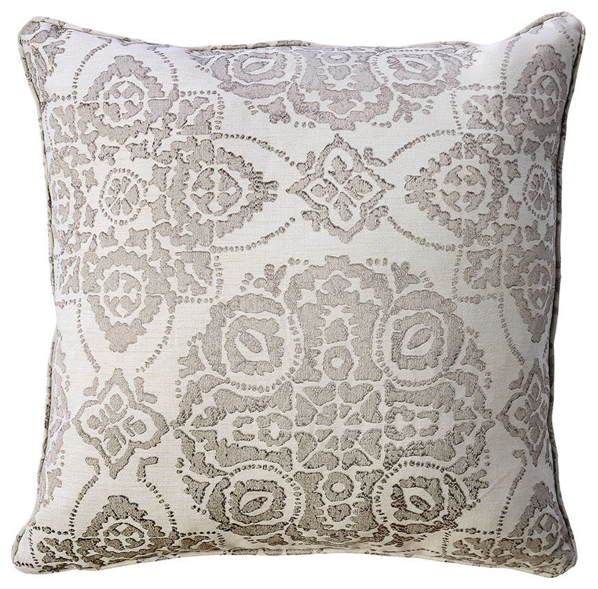 Benzara BM178033 Set of 2 Throw Pillows With Intricate Medallion Patterns
