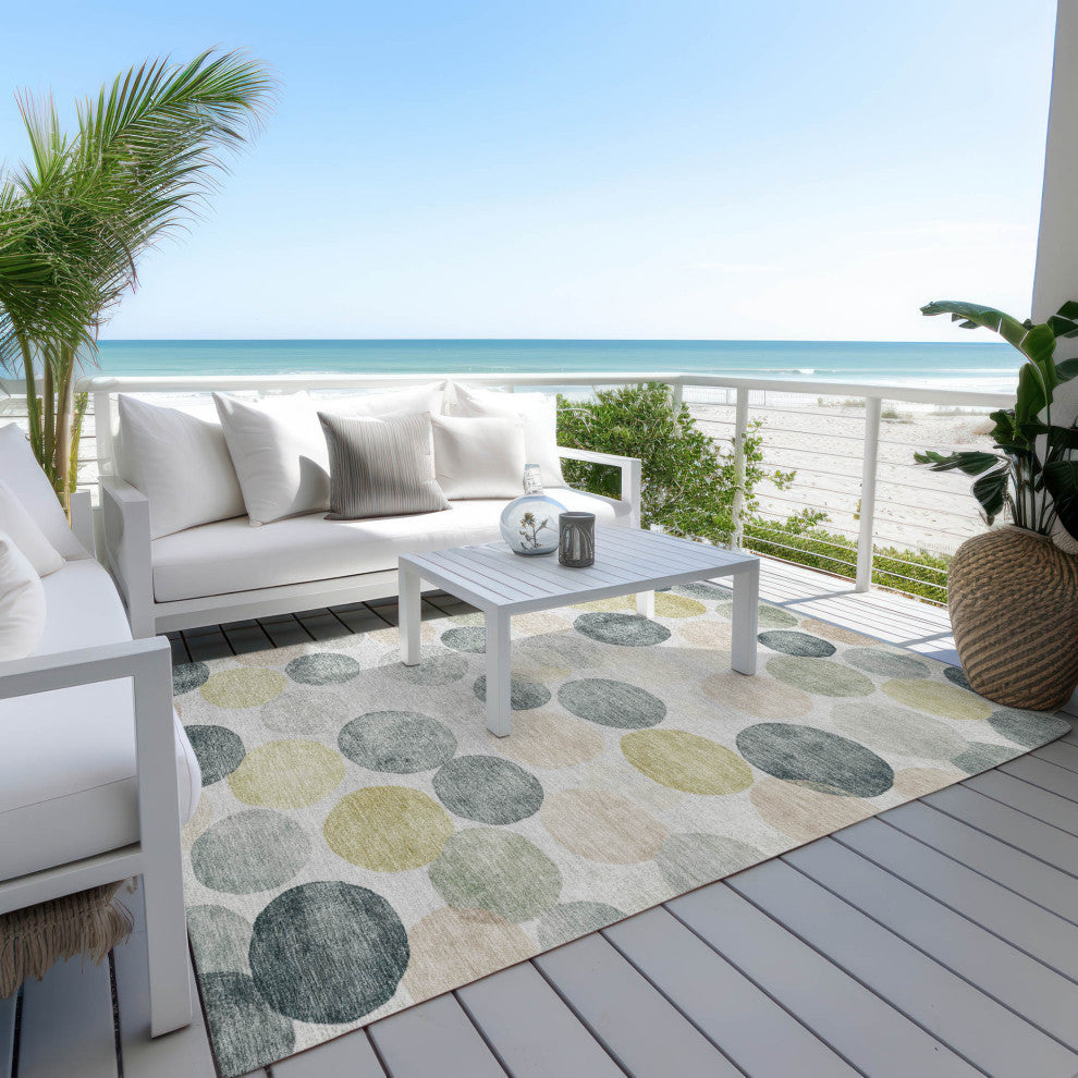 Machine Washable Indoor/Outdoor Chantille ACN1898 Gray 3' x 5' Rug