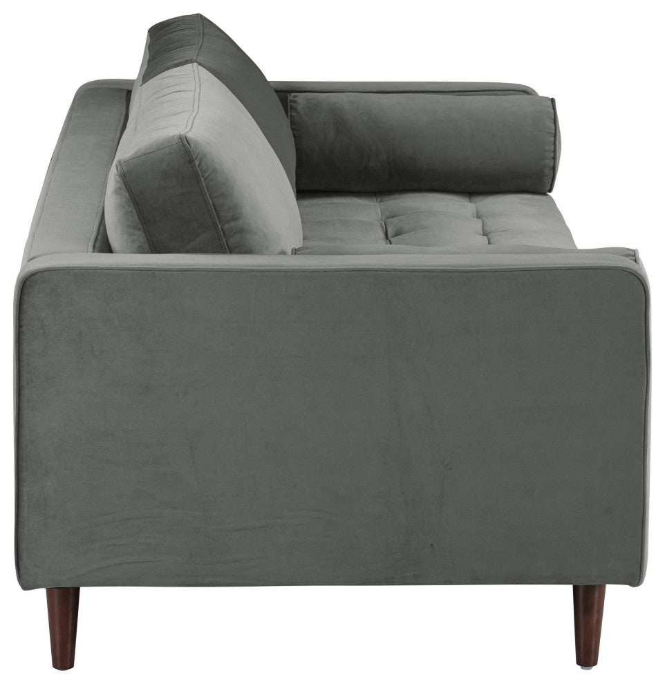 Cave Ash Gray Velvet Sofa