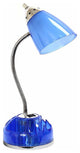 Limelights Flossy Organizer Desk Lamp With Charging Outlet Lazy Susan Base, Blue