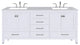 Eviva Aberdeen 78" White Double Sink, Quartz Top