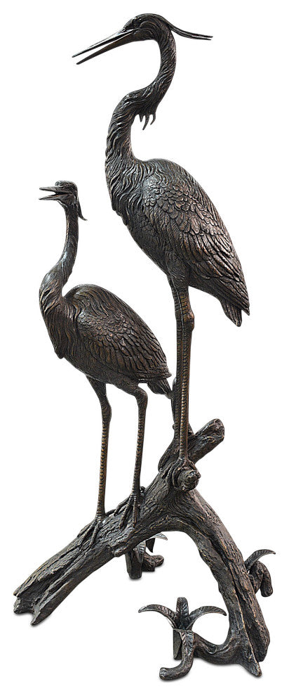 Herons on Branch Bronze