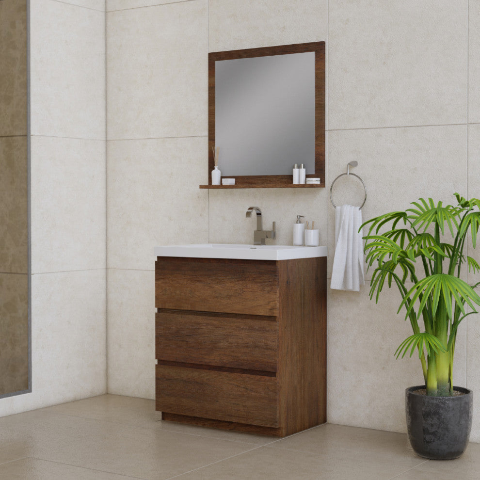 Paterno 30" Bathroom Vanity With Sink, Rosewood