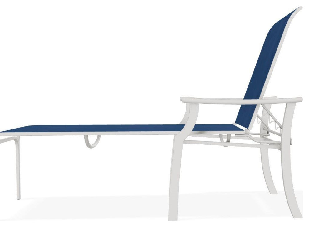 St. Catherine Sling 4-Position Outdoor Chaise Lounge, Cobalt/Snow