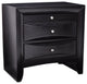 Wooden 2 Drawer Nightstand With Tray, Black