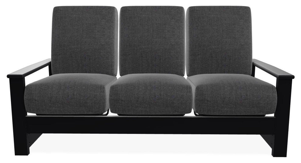 Leeward Deep Seat 3-Seat Outdoor Sofa, Slate/Black