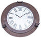 Bronzed Deluxe Class Porthole Clock 24'', Nautical Wall Clock, Beach Decor