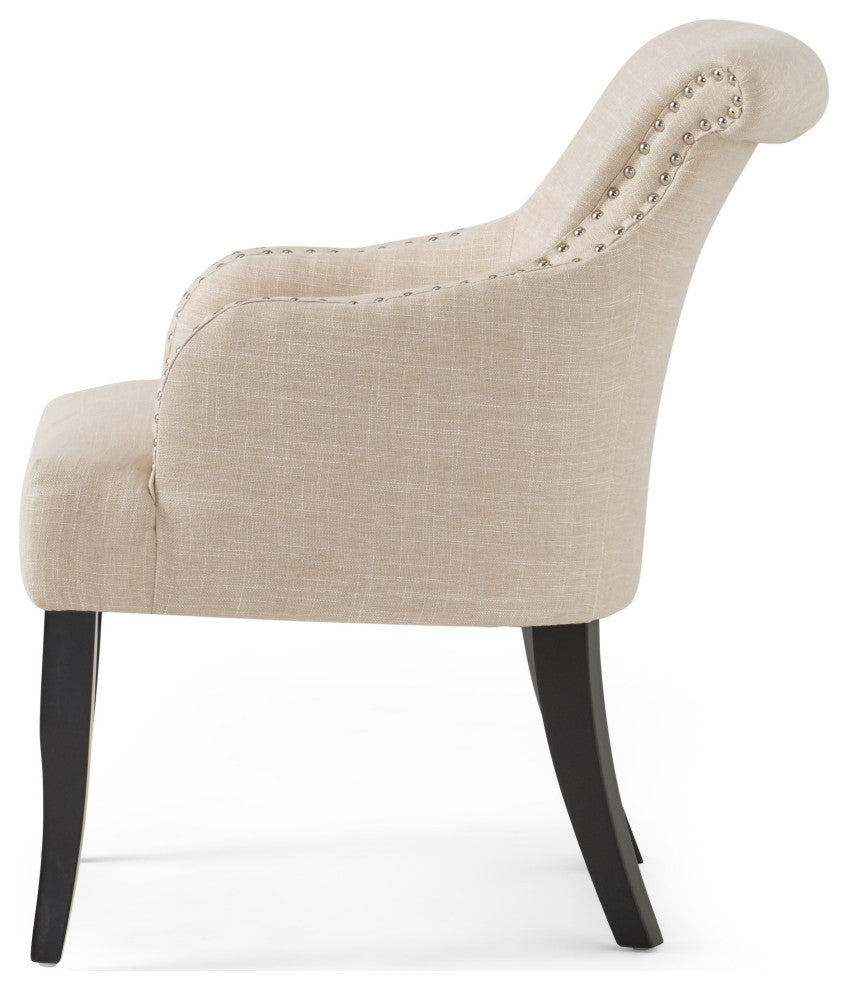 GDF Studio Baldwin Light Beige Fabric Arm Chair