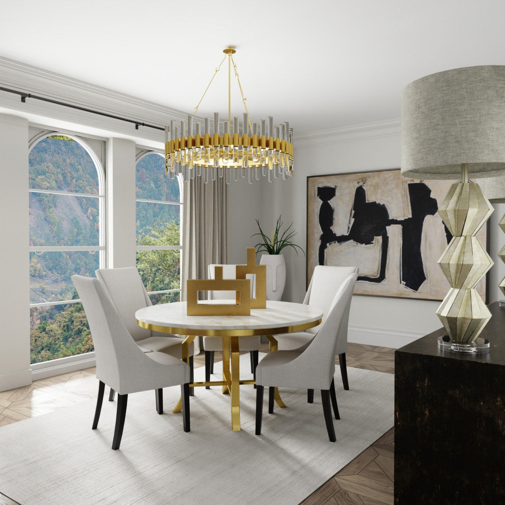 Pont Vase Tall Gold Leaf Finish on Resin