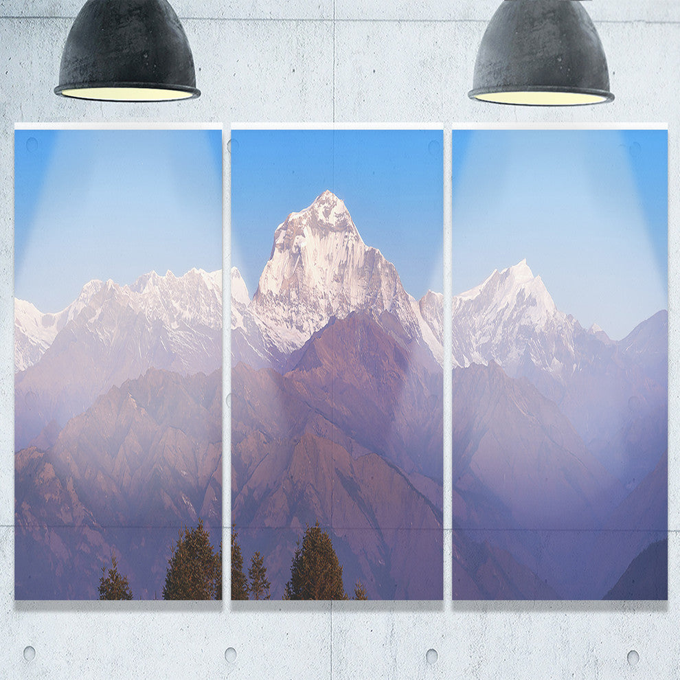 "Snowy Dhaulagiri Peaks Himalayas" Metal Wall Art, 3 Panels, 36"x28"