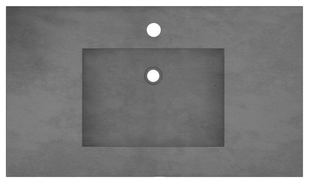 Palomar Vanity Top and Integral Sink, Slate, 36", Single Faucet Cutout