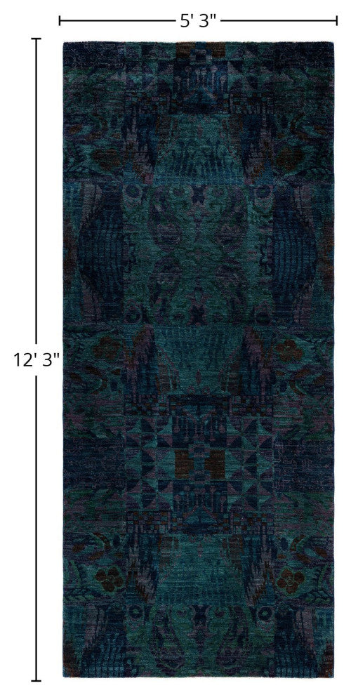 Overdyed One-of-a-Kind Hand-Knotted Area Rug Multi, 5' 3" x 12' 3"