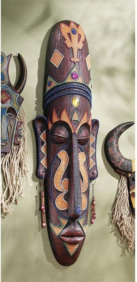 Grand Scale Tribal Wall Masks, Set of 2