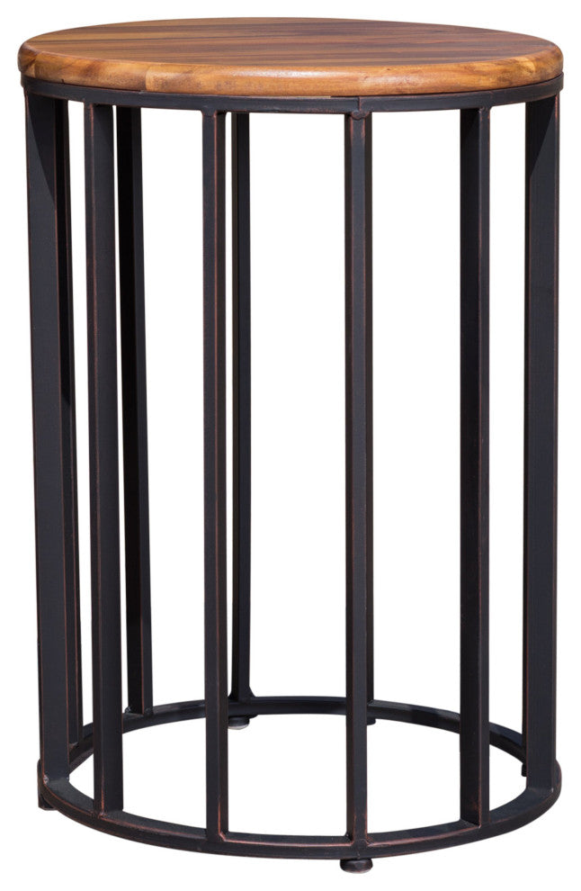 GDF Studio Colburn Outdoor Natural Finished Acacia Wood 15" Accent Table