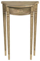 Chester Demilune Console Table, Antique Beige