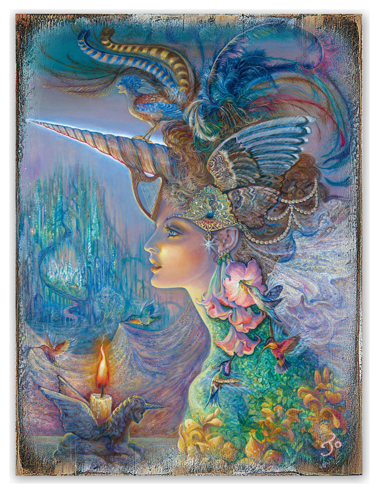 My Lady Unicorn Wall and Table Top Wooden Decor, 18x12