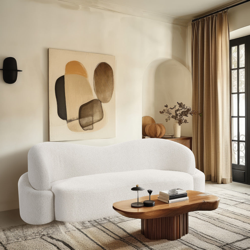 Principessa Boucle Fabric Chair, Cream, Sofa