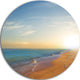 Quiet Evening Blue Beach, Seashore Round Wall Art, 11"