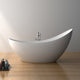 ADM Curved Freestanding Bathtub, Matte White, 73.6"
