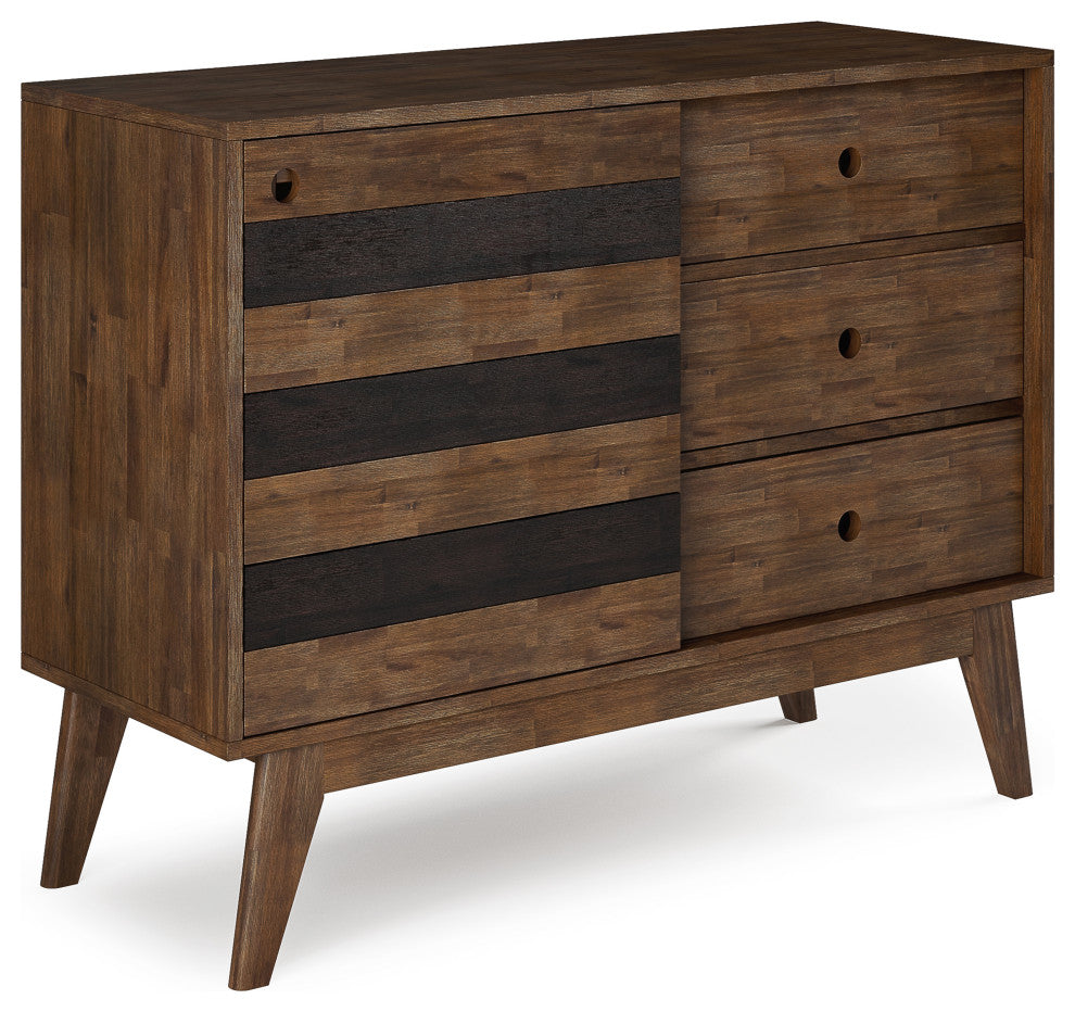 Clarkson Solid Acacia Wood Medium Storage, Rustic Natural Aged Brown