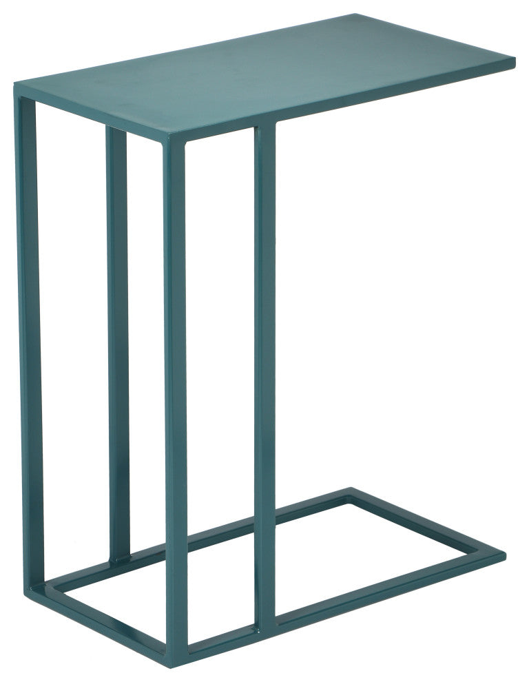 Elements, Tanu, C-Table Enamel Top End Table, Teal