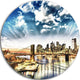 Winter Clouds Over Manhattan, Cityscape Photo Disc Metal Wall Art, 11"