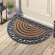 First Impression Hand-Crafted Elegant Half-Round 18"x30" Rubber Coir Door Mat