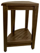 Oasis Teak Corner Shower Stool, Table With Shelf, 16"x18"
