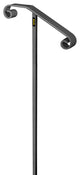 Handrails for 1 - 2 Steps Outdoor Stair Railing Single Post Iron Handrail, Gray